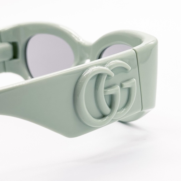 NEW GUCCI GG1544S 003 OVAL GREEN GREY WOMEN SUNGLASSES GUCCI - Picture 8 of 11